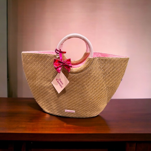 Juicy Couture Handbags - Juicy Couture Signature Straw Tote Bag